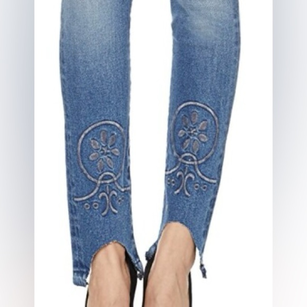 HALE by AG Piper Sculpted High Rise Embroidered Raw Hem Skinny Jeans Boho Style! - Picture 2 of 16